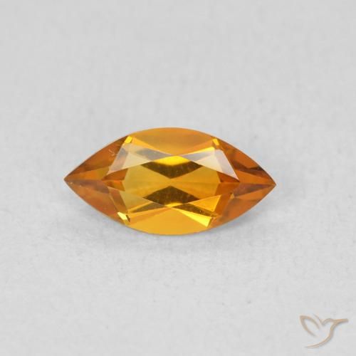 0.53ct Натуральный Глубокий оранжево-золотой Цитрин, Маркиза, Чистота VVS