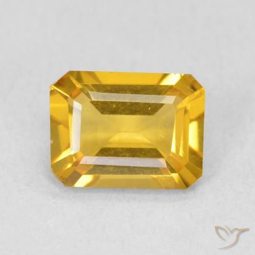1.16ct Натуральный Среднее золото Цитрин, Изумрудная огранка, VVS-VS