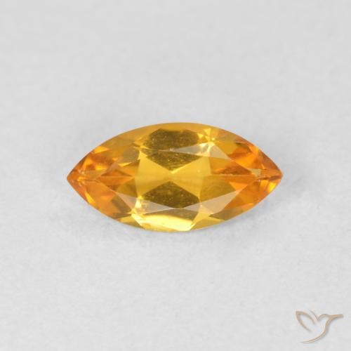 0.44ct Натуральный Глубокий оранжево-золотой Цитрин, Маркиза, VVS-VS