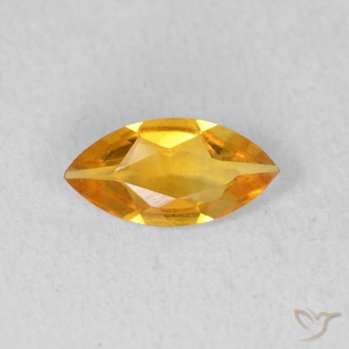 0.42ct Натуральный Глубокий оранжево-золотой Цитрин, Маркиза, VVS-VS