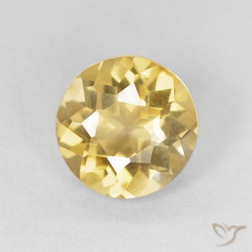 1.47ct Натуральный Светло-желтый Цитрин, Круглый, Чистота VS
