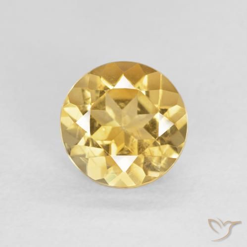 1.17ct Натуральный Светло-желтый Цитрин, Круглый, Чистота VS