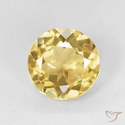 1.72ct Натуральный Светло-золотисто-желтый Цитрин, Круглый, Чистота VS