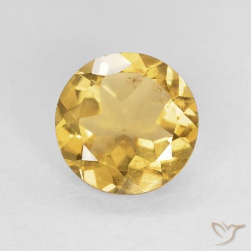 1.52ct Натуральный Светлое золото Цитрин, Круглый, Чистота VS