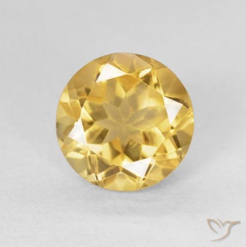 1.86ct Натуральный Золотой Цитрин, Круглый, Чистота VS