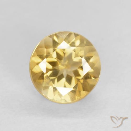 1.05ct Натуральный Золотой Цитрин, Круглый, Чистота VS