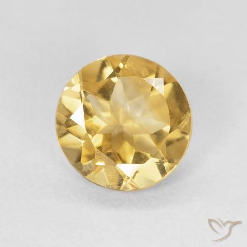 1.02ct Натуральный Среднее золото Цитрин, Круглый, Чистота VS