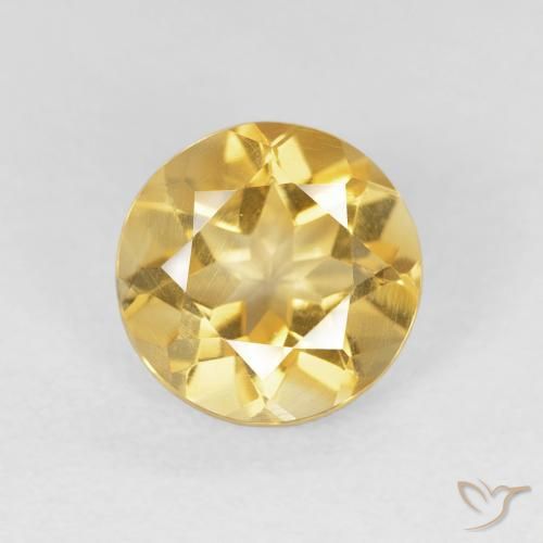 1.56ct Натуральный Среднее золото Цитрин, Круглый, Чистота VS