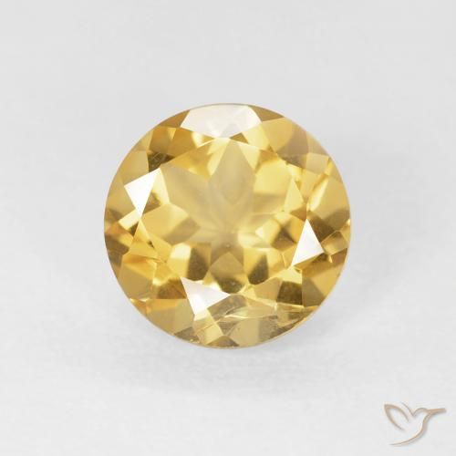 1.74ct Натуральный Среднее золото Цитрин, Круглый, Чистота VS