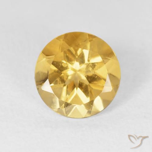 1.76ct Натуральный Среднее золото Цитрин, Круглый, VVS-VS
