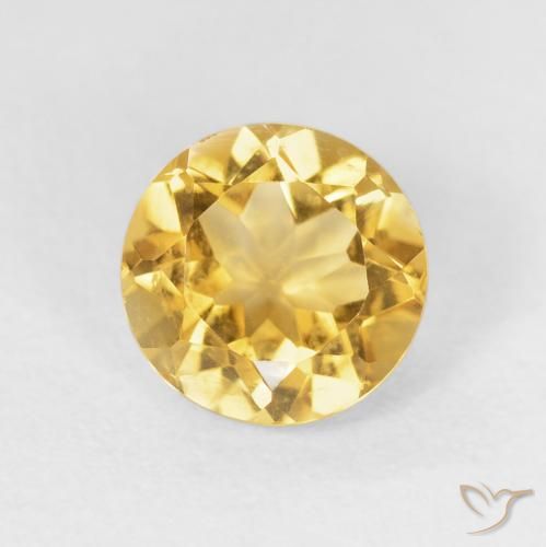 1.86ct Натуральный Среднее золото Цитрин, Круглый, VVS-VS