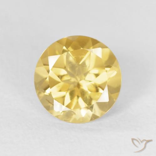 1.73ct Натуральный Золотисто-оранжевый Цитрин, Круглый, VVS-VS