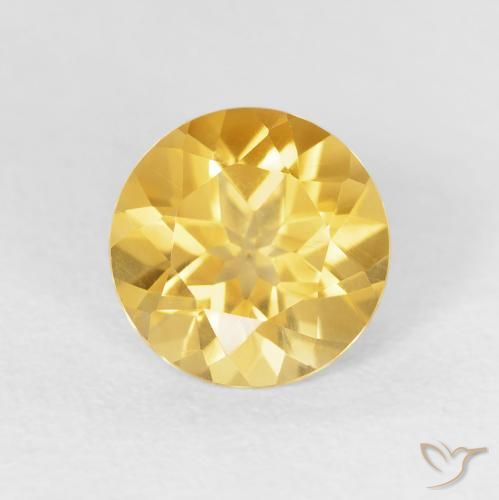 1.77ct Натуральный Яркое золото Цитрин, Круглый, VVS-VS