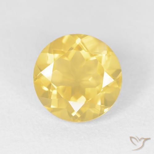 1.88ct Натуральный Средний золотой Цитрин, Круглый, VVS-VS