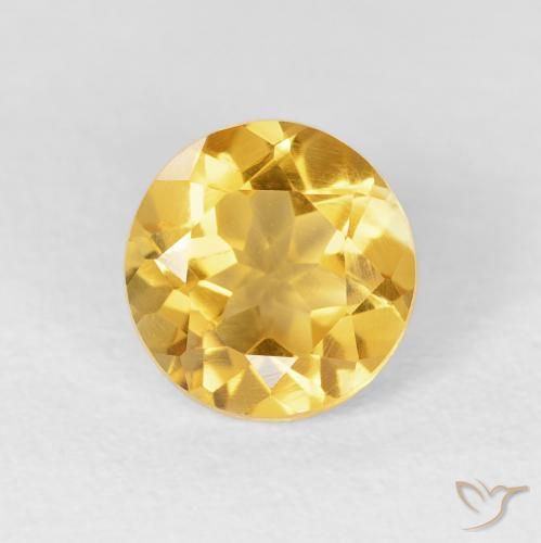 1.54ct Натуральный Яркое золото Цитрин, Круглый, VVS-VS