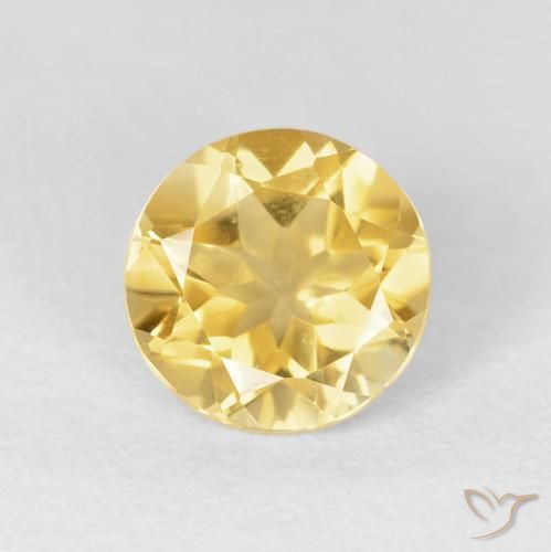 1.61ct Натуральный Золотой Цитрин, Круглый, VVS-VS