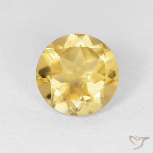 1.21ct Натуральный Золотой Цитрин, Круглый, VVS-VS