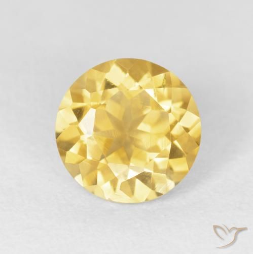 1.95ct Натуральный Среднее золото Цитрин, Круглый, VVS-VS