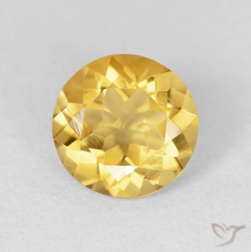 1.66ct Натуральный Среднее золото Цитрин, Круглый, Чистота VVS
