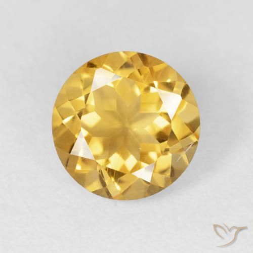 1.90ct Натуральный Среднее золото Цитрин, Круглый, Чистота VVS