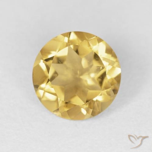 1.48ct Натуральный Золотисто-оранжевый Цитрин, Круглый, Чистота VVS