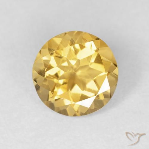 1.61ct Натуральный Золотой Цитрин, Круглый, Чистота VVS