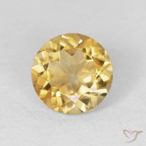 1.65ct Натуральный Среднее золото Цитрин, Круглый, Чистота VVS