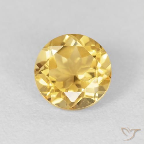 1.31ct Натуральный Среднее золото Цитрин, Круглый, VVS-VS