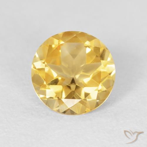 1.60ct Натуральный Золотисто-оранжевый Цитрин, Круглый, Чистота VVS