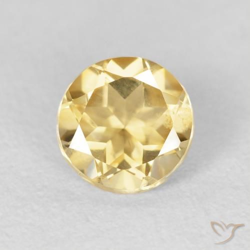 0.99ct Натуральный Золотой Цитрин, Круглый, Чистота VVS