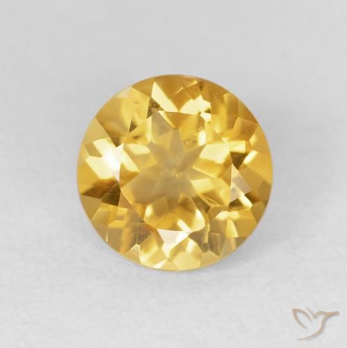 1.70ct Натуральный Яркое золото Цитрин, Круглый, VVS-VS