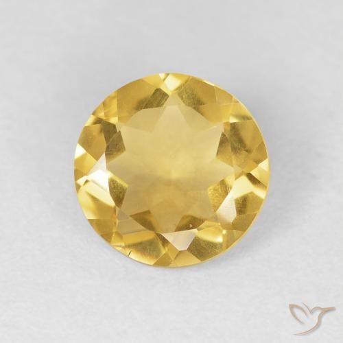 1.32ct Натуральный Золотой Цитрин, Круглый, VVS-VS