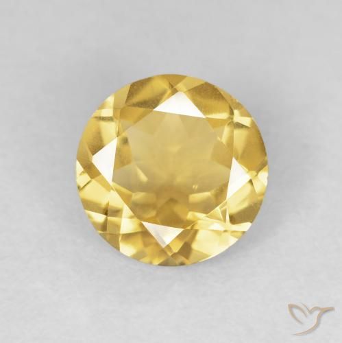1.52ct Натуральный Среднее золото Цитрин, Круглый, VVS-VS
