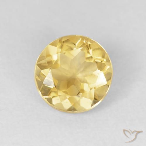1.67ct Натуральный Светло-золотисто-желтый Цитрин, Круглый, VVS-VS