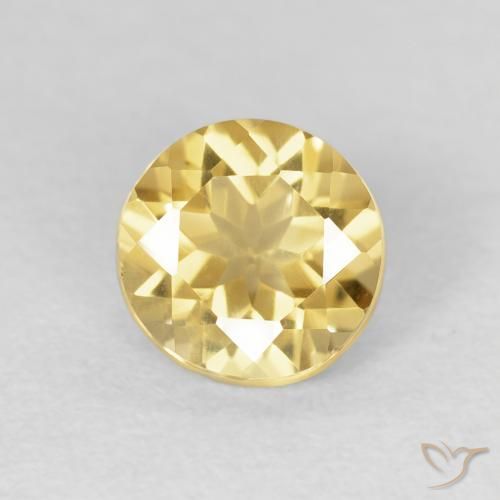 1.13ct Натуральный Светлое золото Цитрин, Круглый, VVS-VS