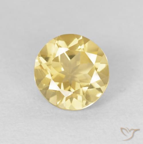 1.70ct Натуральный Светло-желтый Цитрин, Круглый, VVS-VS