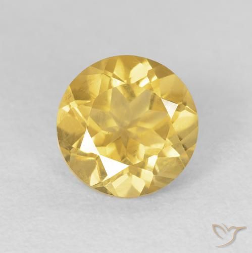 1.89ct Натуральный Светло-желтый Цитрин, Круглый, VVS-VS