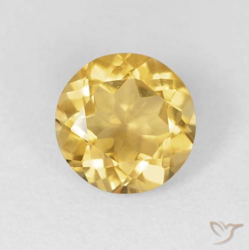 1.70ct Натуральный Средний золотой Цитрин, Круглый, Чистота VVS