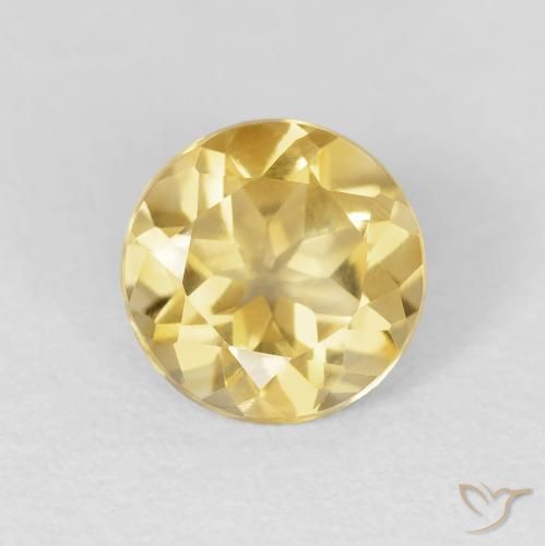 1.73ct Натуральный Золотисто-оранжевый Цитрин, Круглый, Чистота VVS