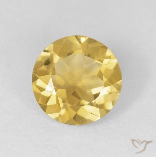 1.67ct Натуральный Золотисто-оранжевый Цитрин, Круглый, Чистота VVS