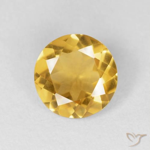 1.62ct Натуральный Золотой Цитрин, Круглый, Чистота VVS