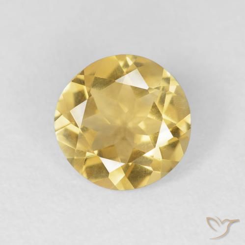 1.38ct Натуральный Среднее золото Цитрин, Круглый, Чистота VVS