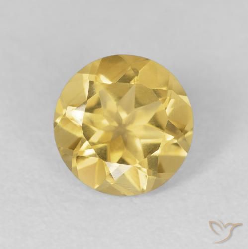 1.73ct Натуральный Среднее золото Цитрин, Круглый, Чистота VVS