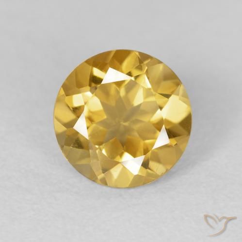 1.78ct Натуральный Среднее золото Цитрин, Круглый, Чистота VVS