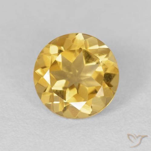 1.96ct Натуральный Золотой Цитрин, Круглый, VVS-VS