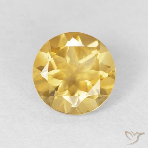 1.06ct Натуральный Среднее золото Цитрин, Круглый, Чистота VVS