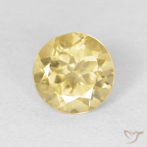 1.20ct Натуральный Средний желтый Цитрин, Круглый, Чистота VVS