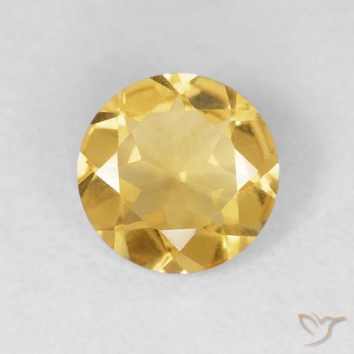 0.94ct Натуральный Среднее золото Цитрин, Круглый, Чистота VVS