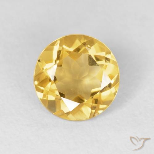 1.71ct Натуральный Золотой Цитрин, Круглый, Чистота VVS