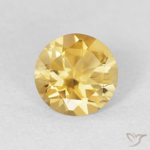 1.03ct Натуральный Золотой Цитрин, Круглый, Чистота VVS